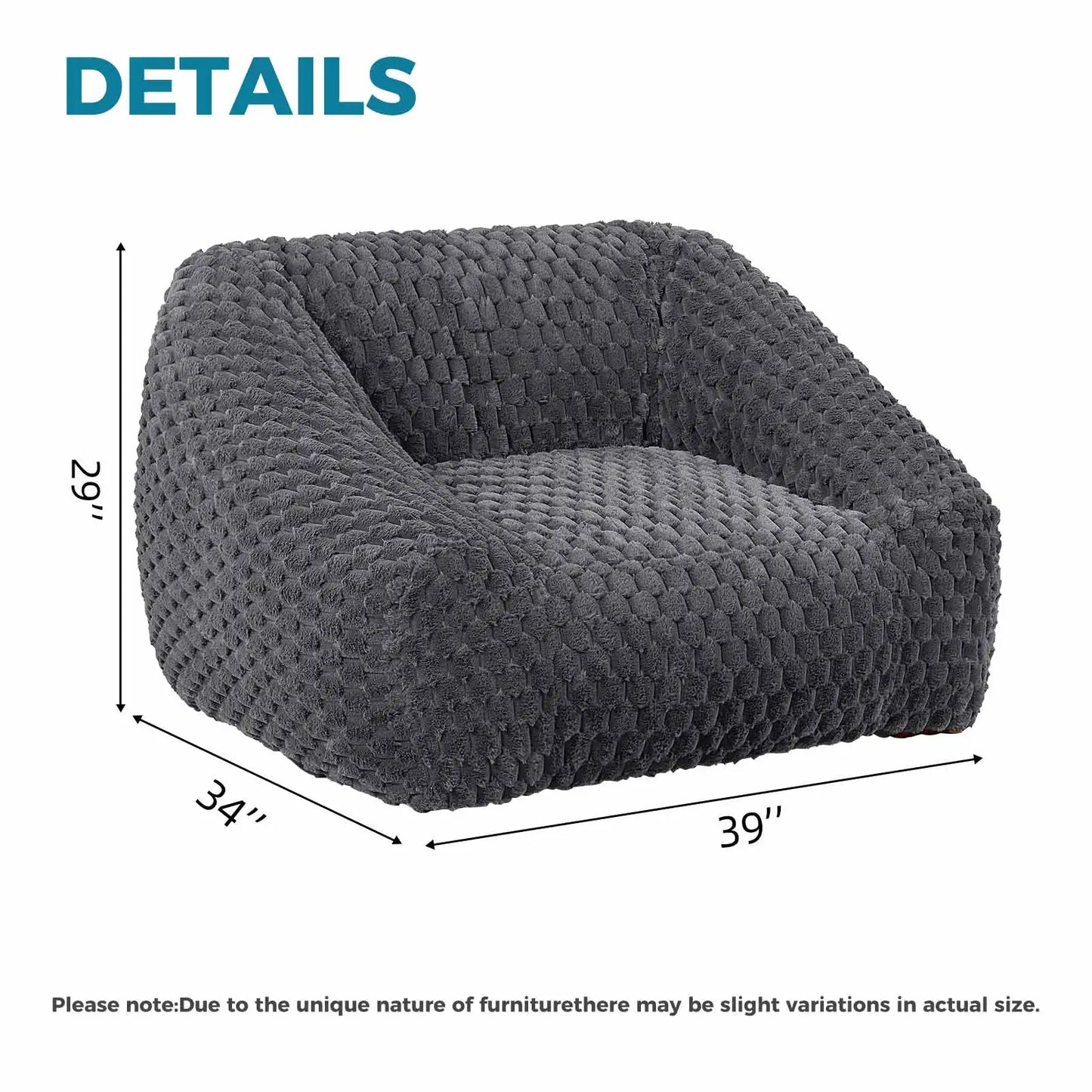 Big Bean Bag Chair with Filling Included