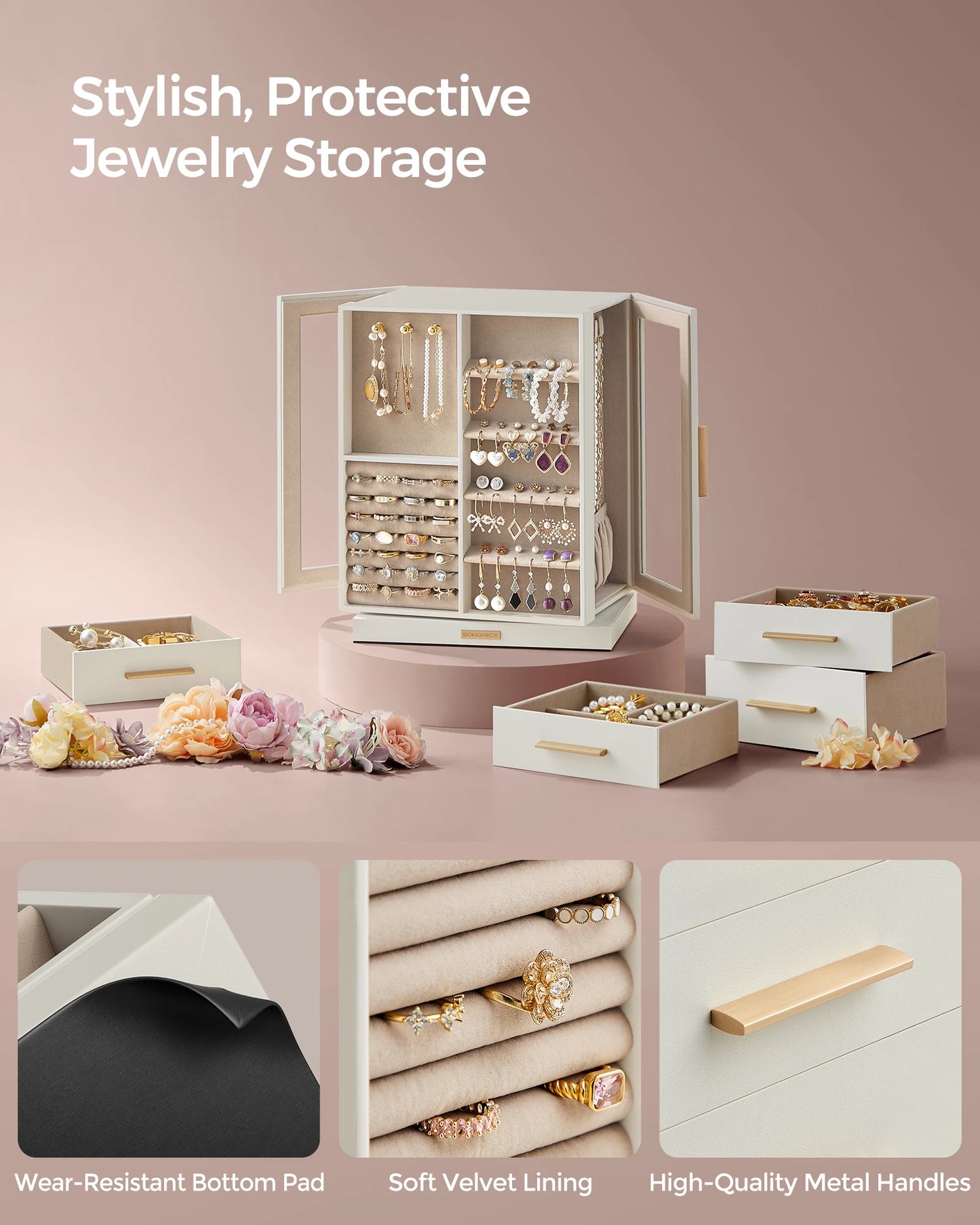 Box 360° Rotating, Jewelry Storage Case