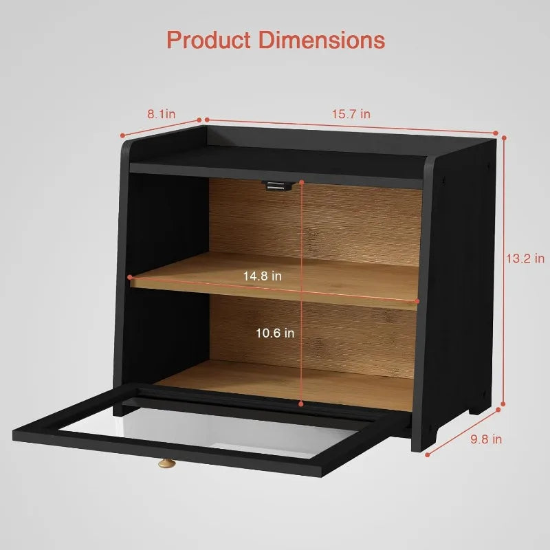 Wood Farmhouse Breadbox Organizer