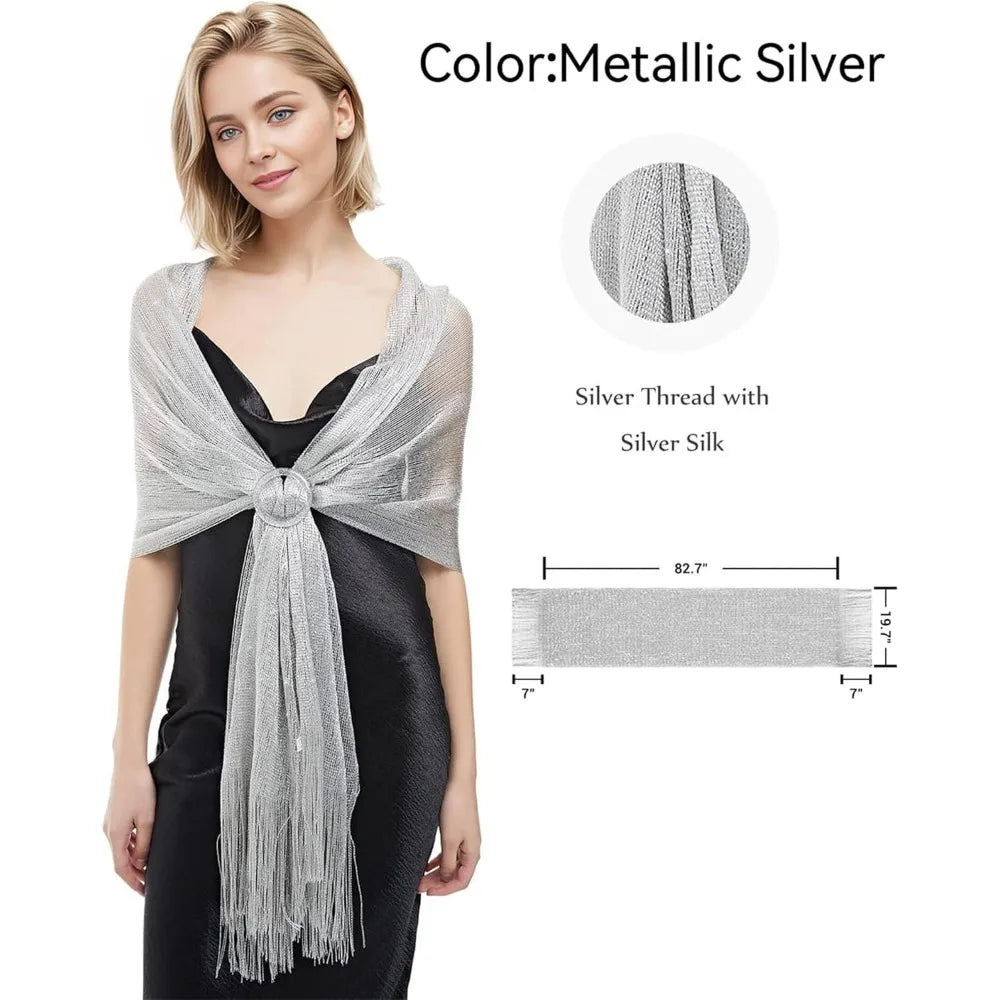 Ladies' shiny scarves and shawls