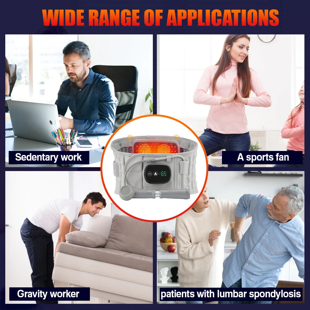Decompression Heated Vibration Massage Waist Belt
