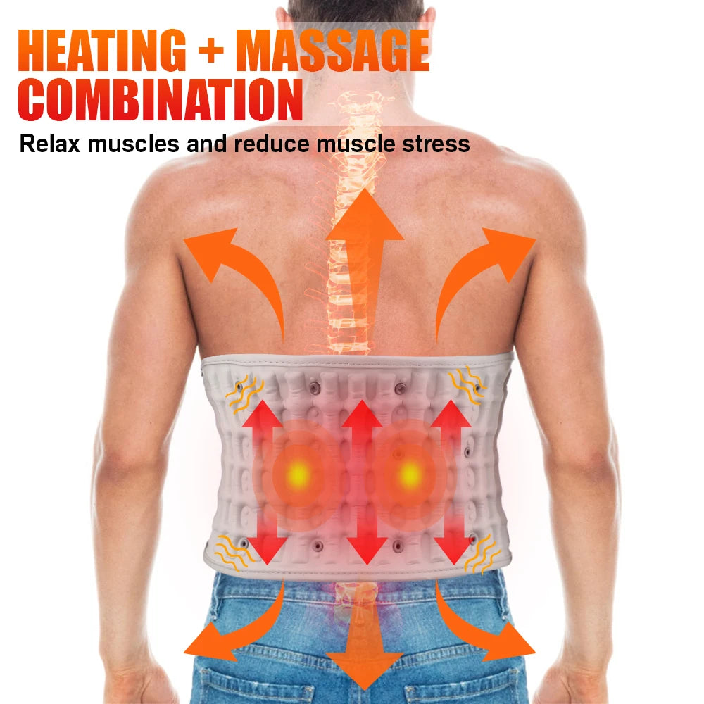 Decompression Heated Vibration Massage Waist Belt