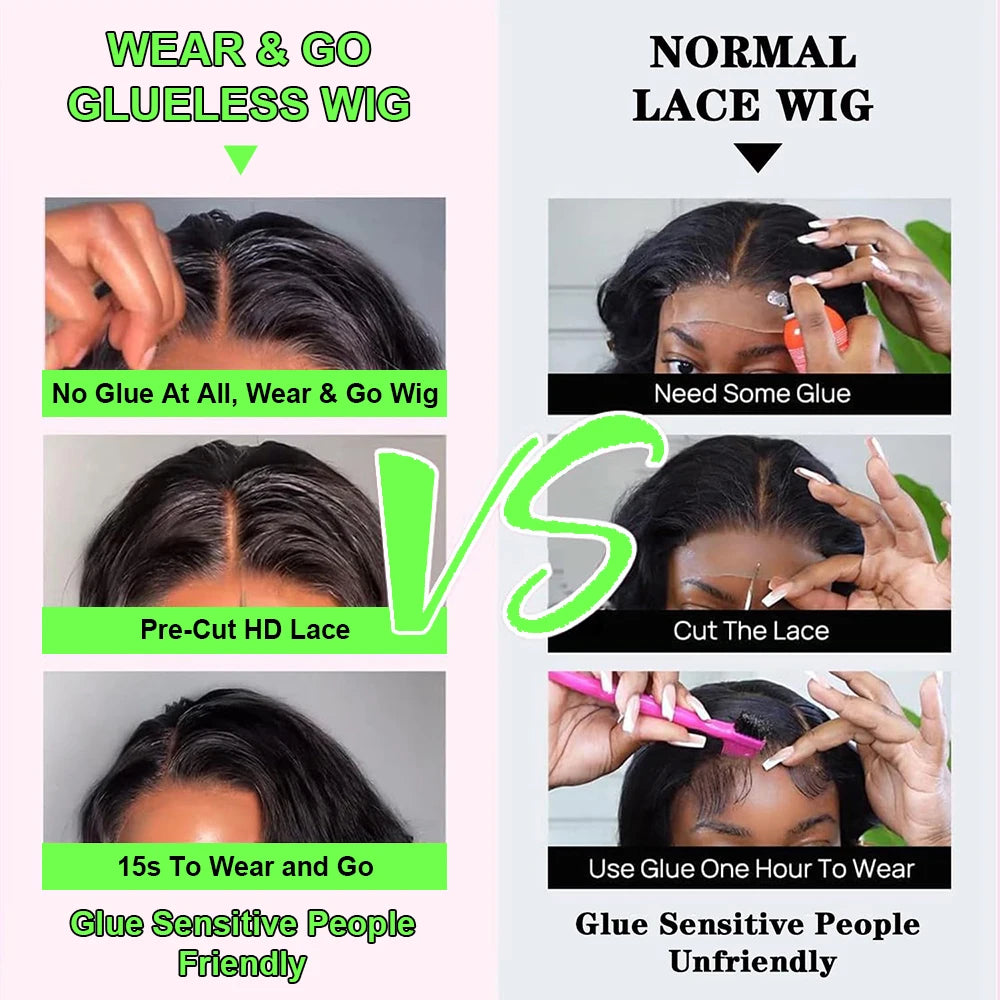 Pre Cut No Glue Glueless Wig Human Hair