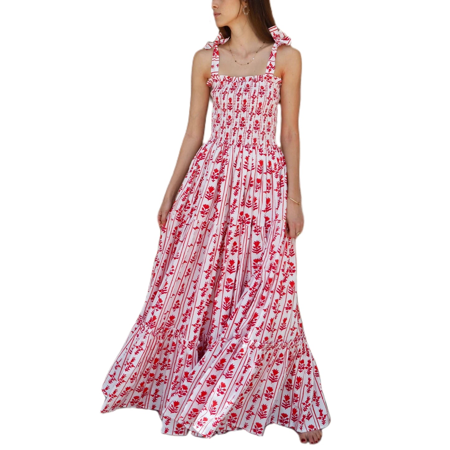 Women s Sleeveless Floral Print A-Line Dress