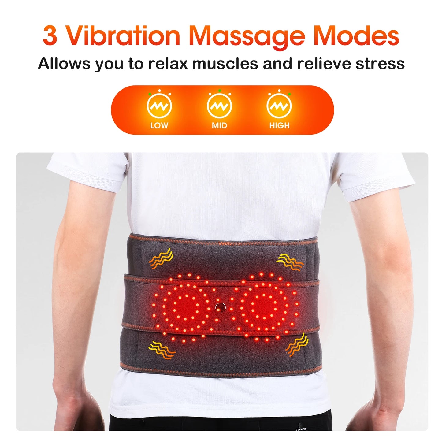 Decompression Heated Vibration Massage Waist Belt