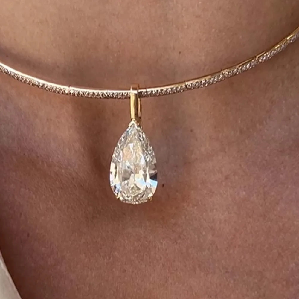 Water Drop Rhinestone Neckless