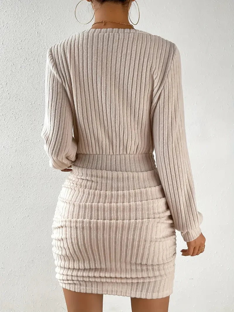 Women's Winter Knitted Sweater Mini Dress