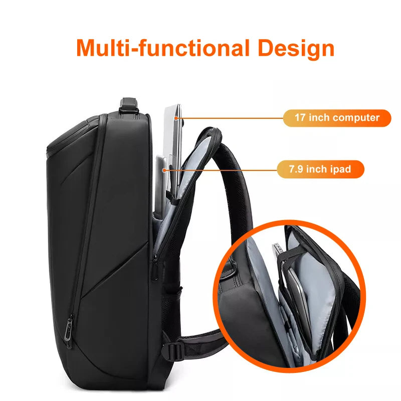 Anti-theft waterproof 15.6  x 17.3 inch laptop travel backpack