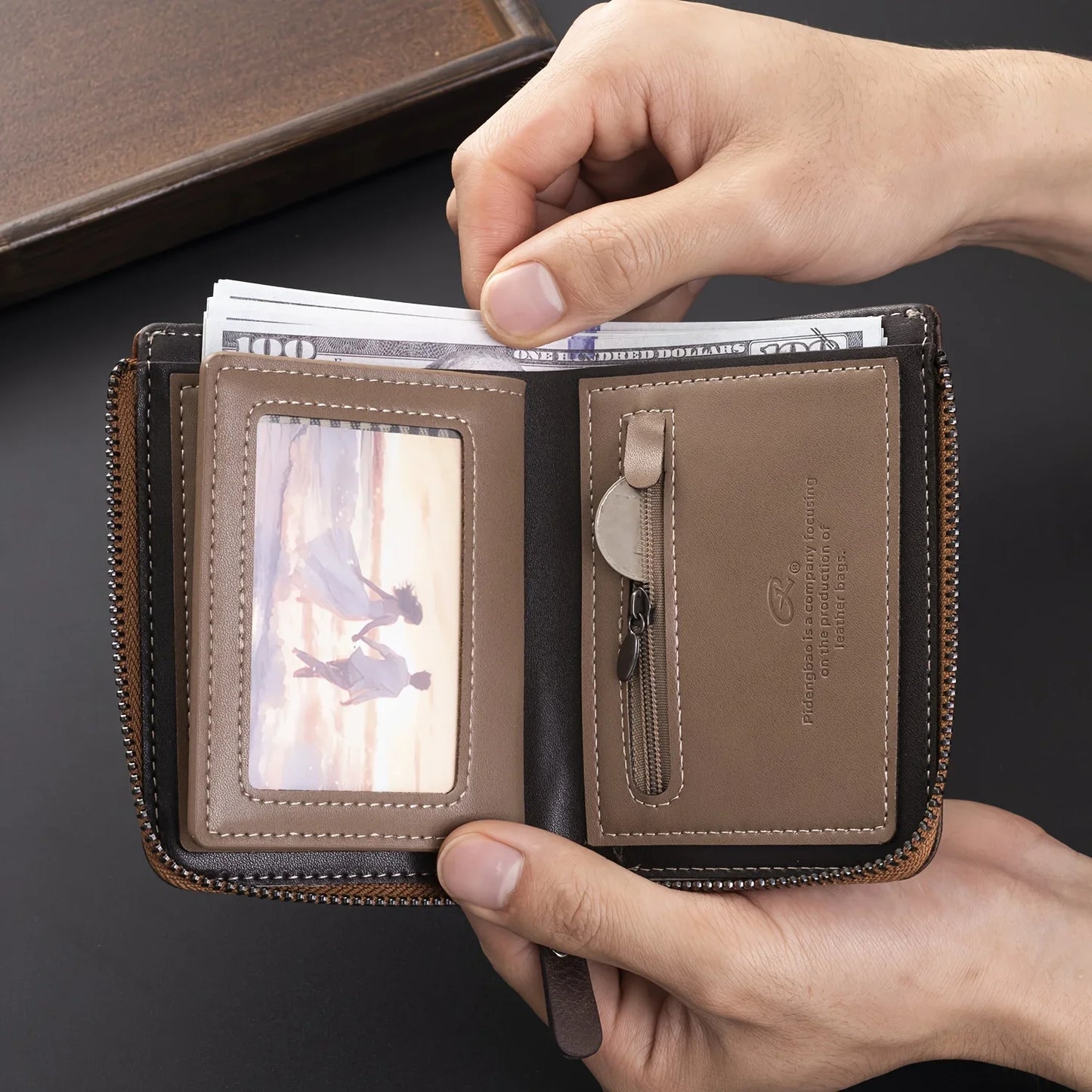 Multifunction Leather Zipper Durable Wallet