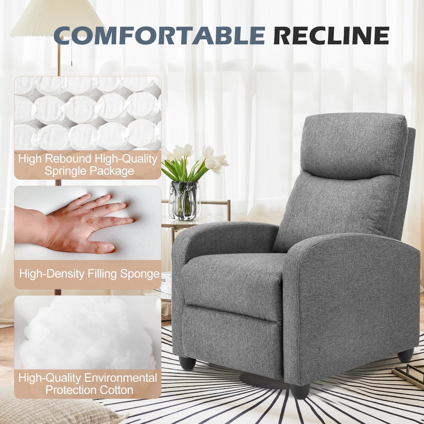 Soft Fabric Message Recliner