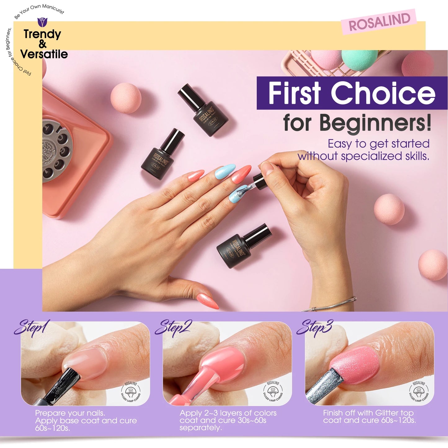 24PCS Gel Nail Polish Set with Base