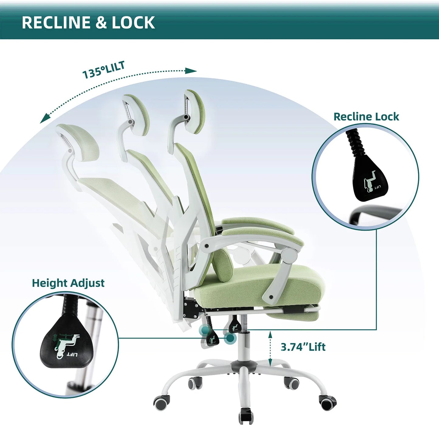 Reclining High Back Mesh Computer Chair