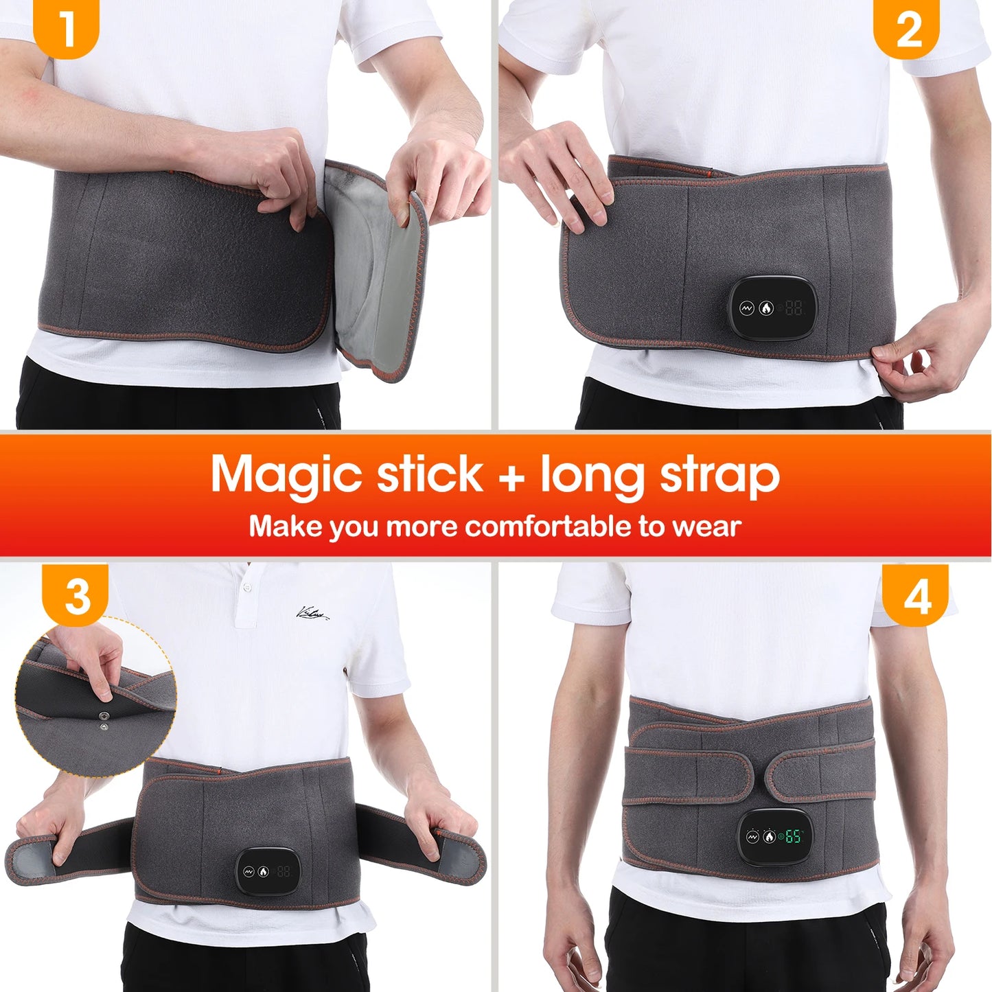 Decompression Heated Vibration Massage Waist Belt