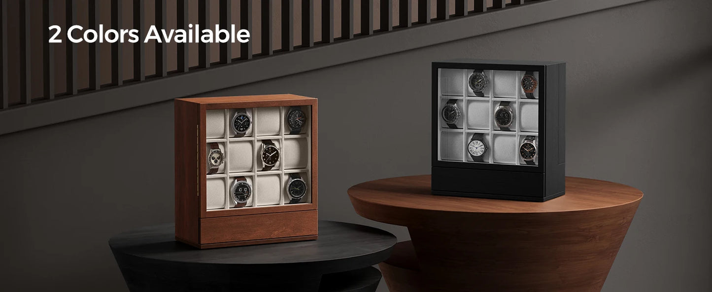 12-Slot Wooden Watch Box