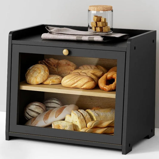 Wood Farmhouse Breadbox Organizer