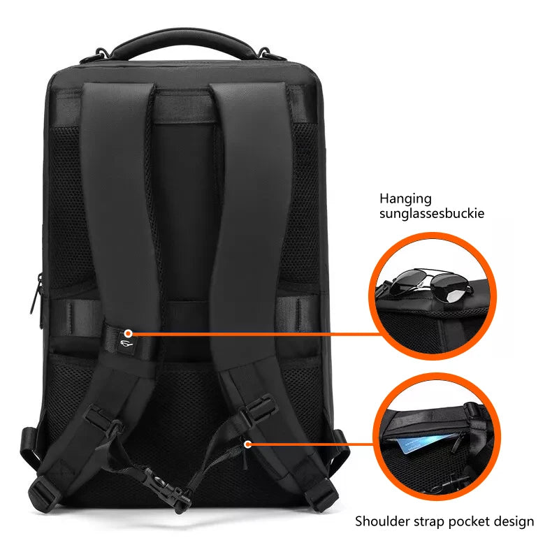 Anti-theft waterproof 15.6  x 17.3 inch laptop travel backpack