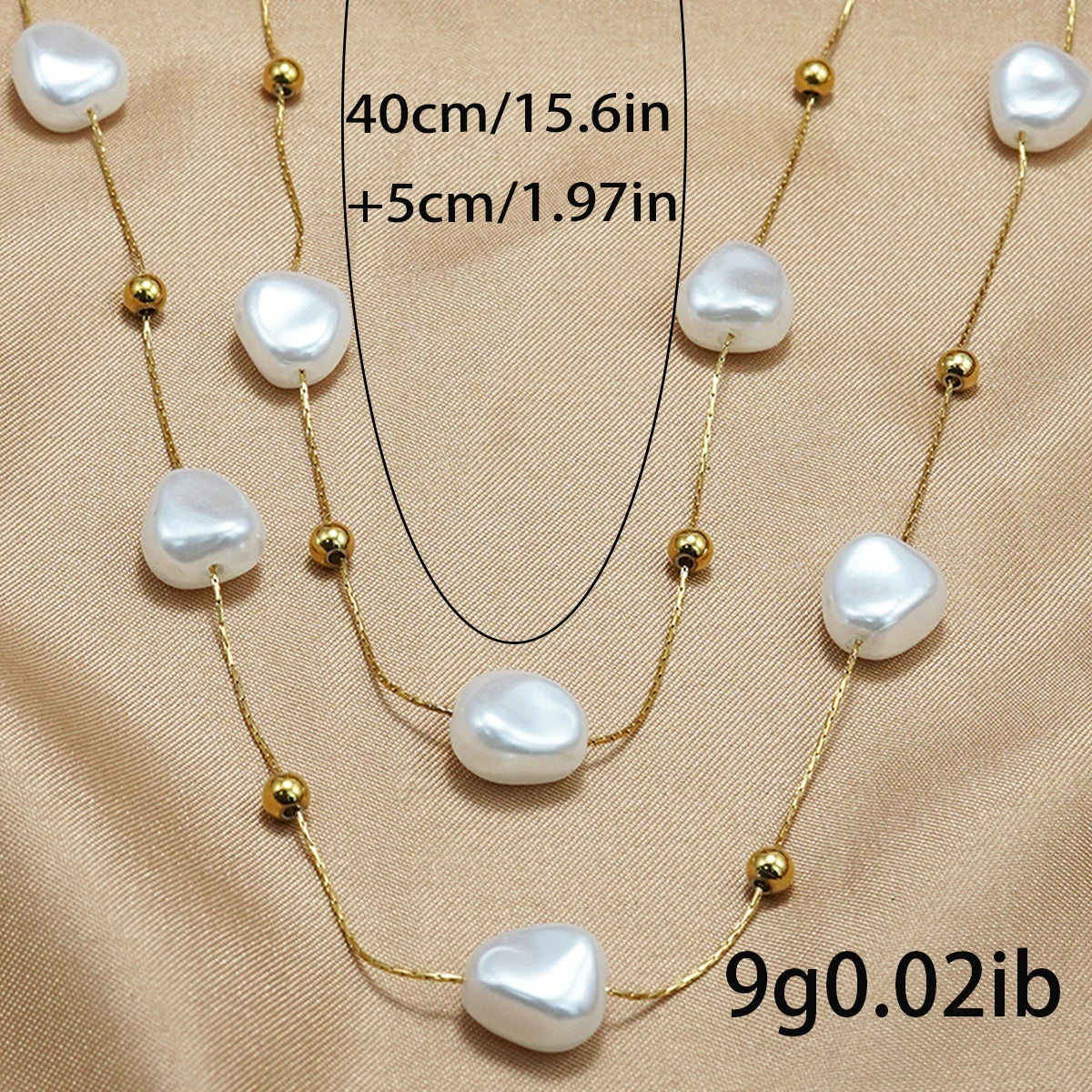 18K Gold-Plated Pearl Necklace