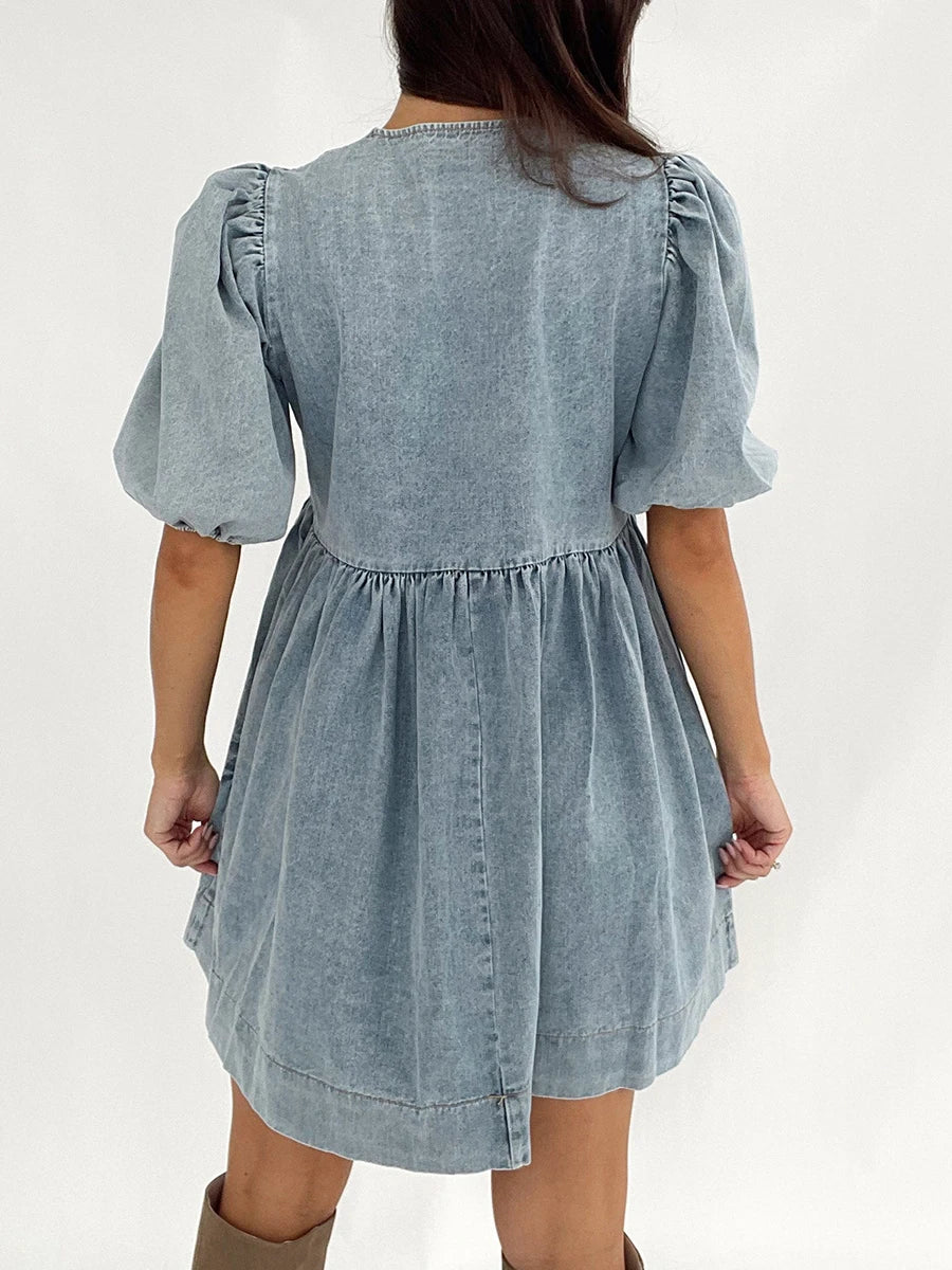 Women s Vintage Washed Denim Dress