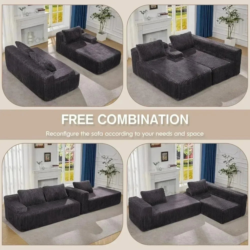 Modular L-Shaped 3-Seat Sectional
