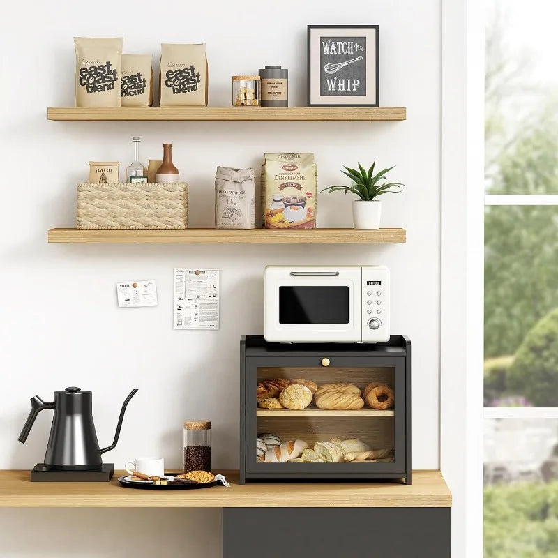 Wood Farmhouse Breadbox Organizer