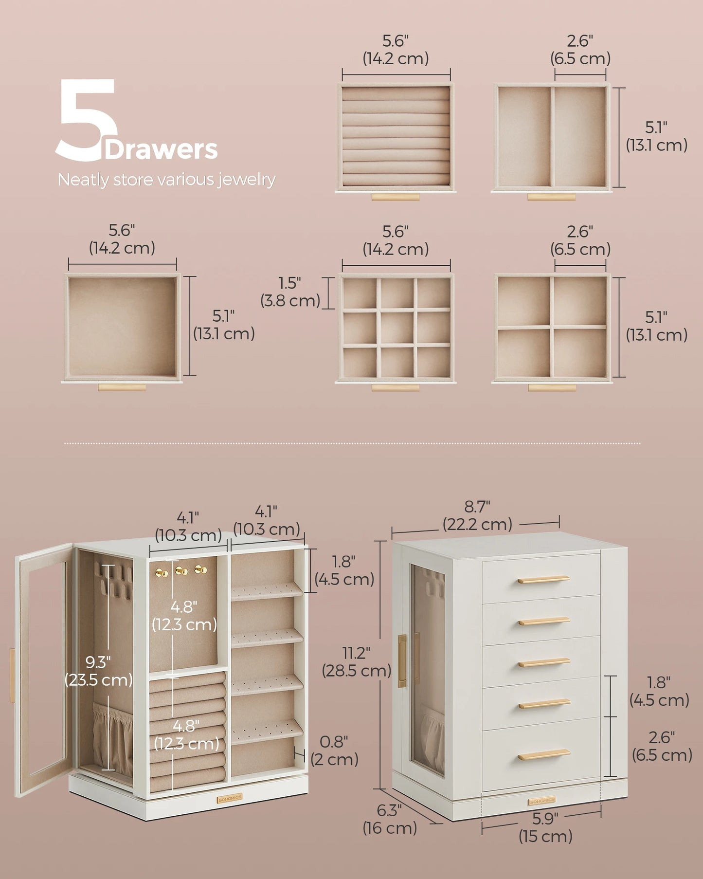 Box 360° Rotating, Jewelry Storage Case