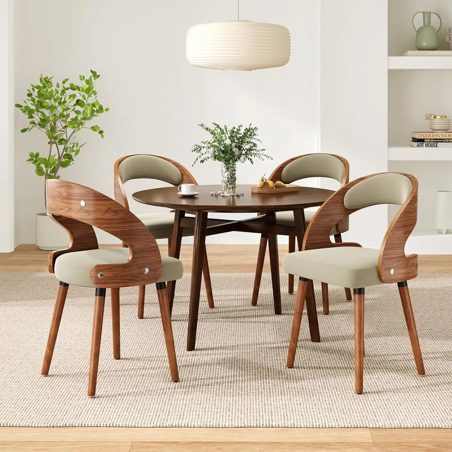 Set of 4 Modern Upholstered Dining Chairs