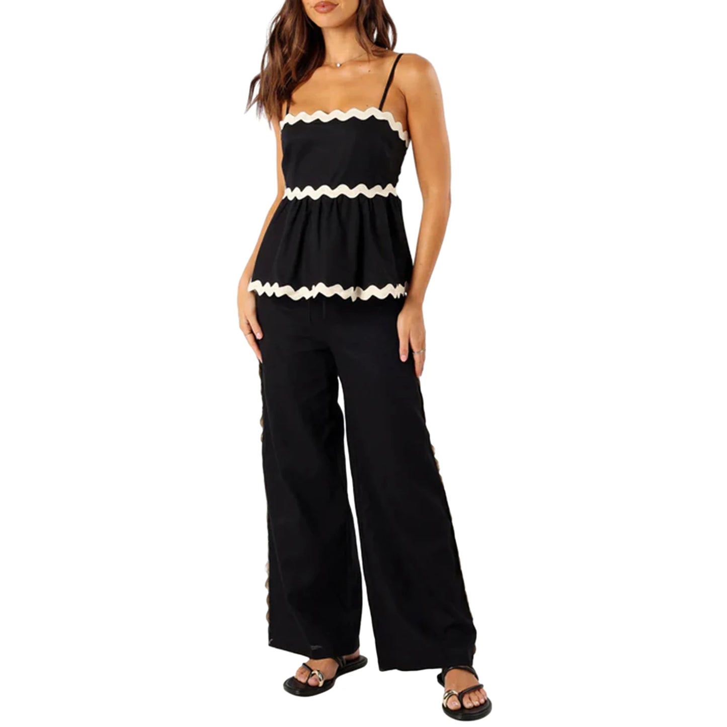 Women s 2 Piece Crop Tops Drawstring Pants Outfits