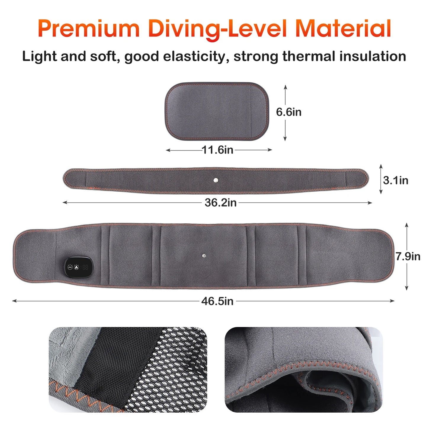 Decompression Heated Vibration Massage Waist Belt