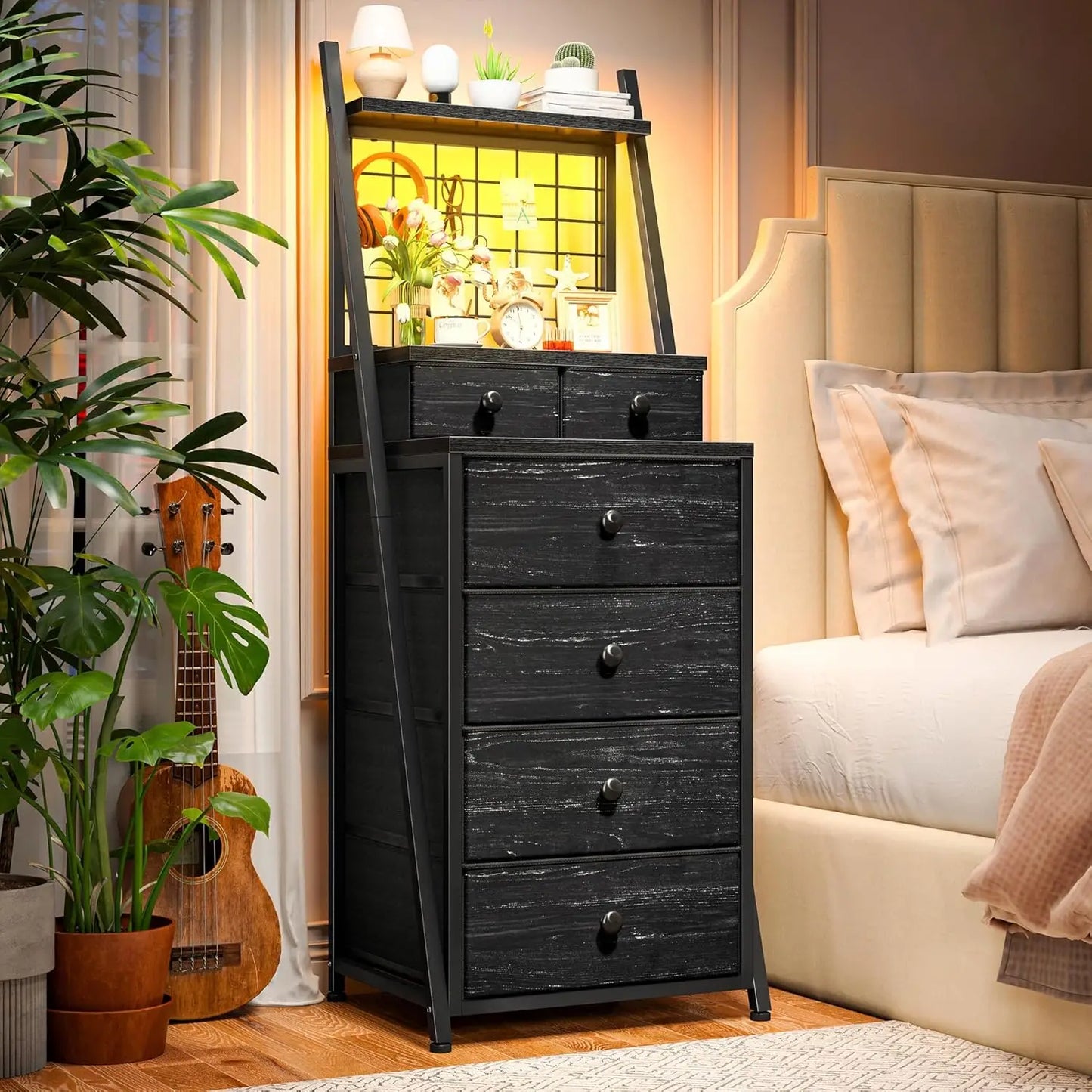 Vertical Dresser for Bedroom with LED