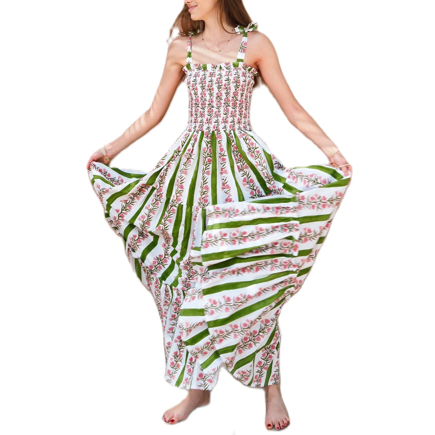 Women s Sleeveless Floral Print A-Line Dress
