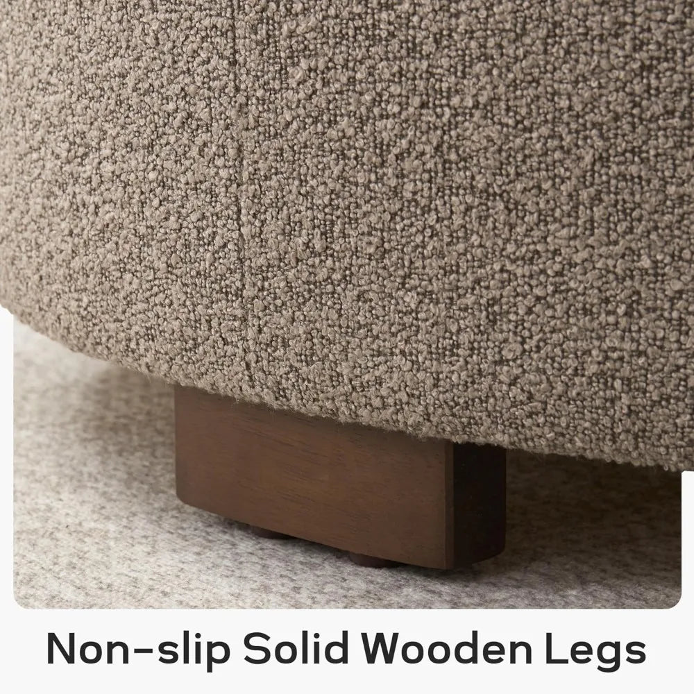 30 Inch Round Storage Ottoman Coffee Table