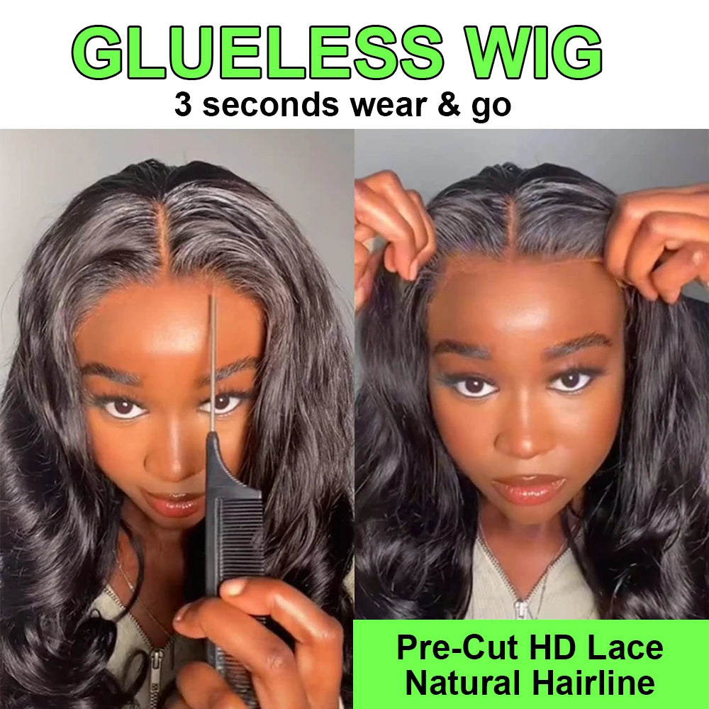 Pre Cut No Glue Glueless Wig Human Hair