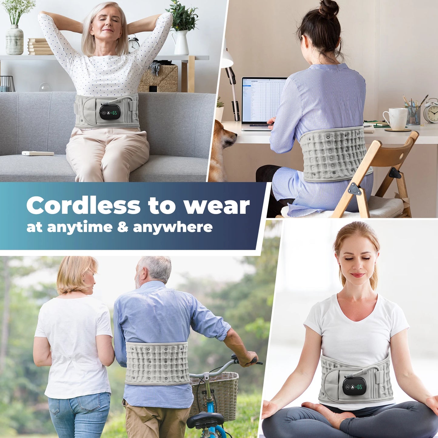 Decompression Heated Vibration Massage Waist Belt