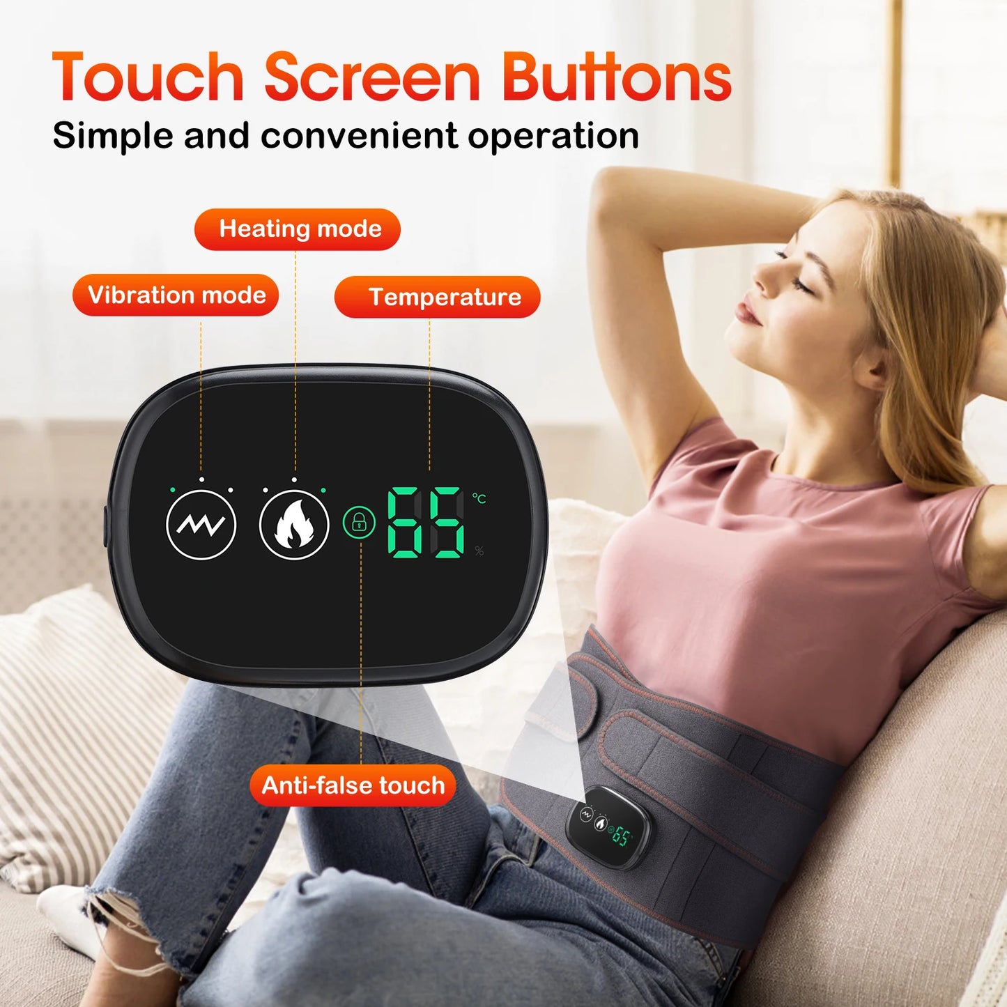 Decompression Heated Vibration Massage Waist Belt