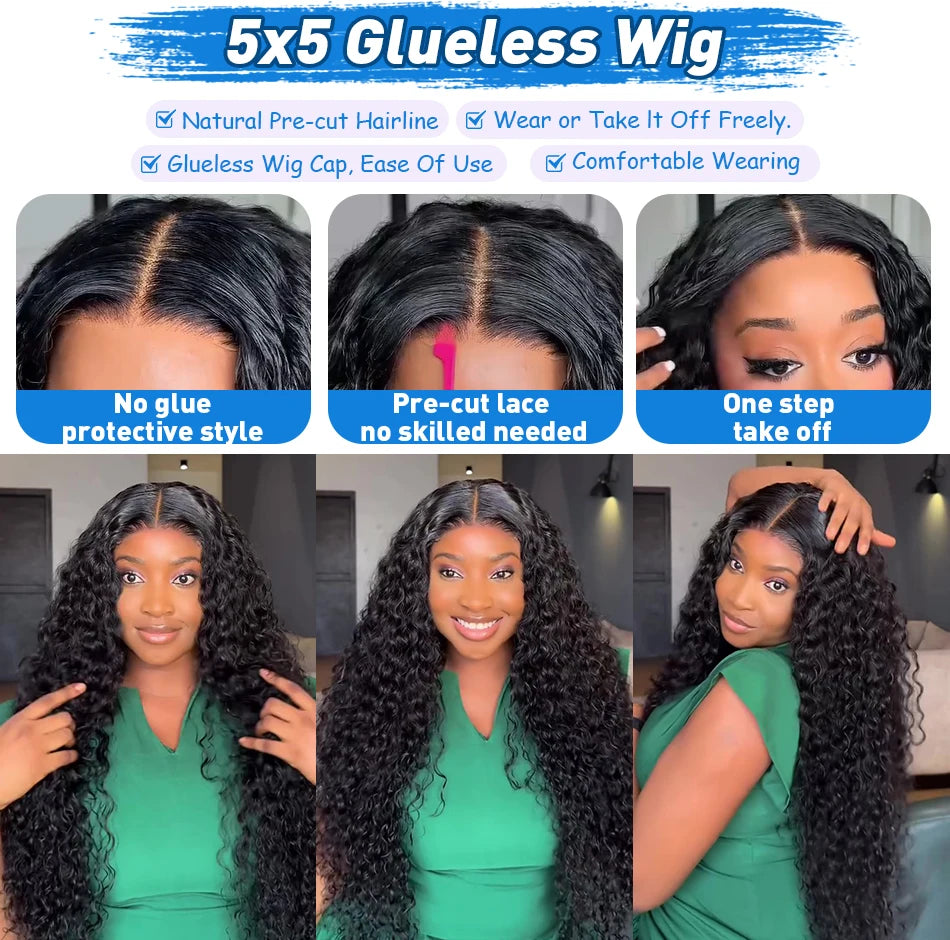 Xcurly Loose Deep Wave Glueless Ready to Wear Lace Closure Wig
