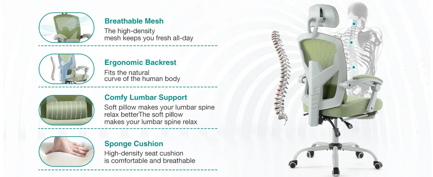 Reclining High Back Mesh Computer Chair