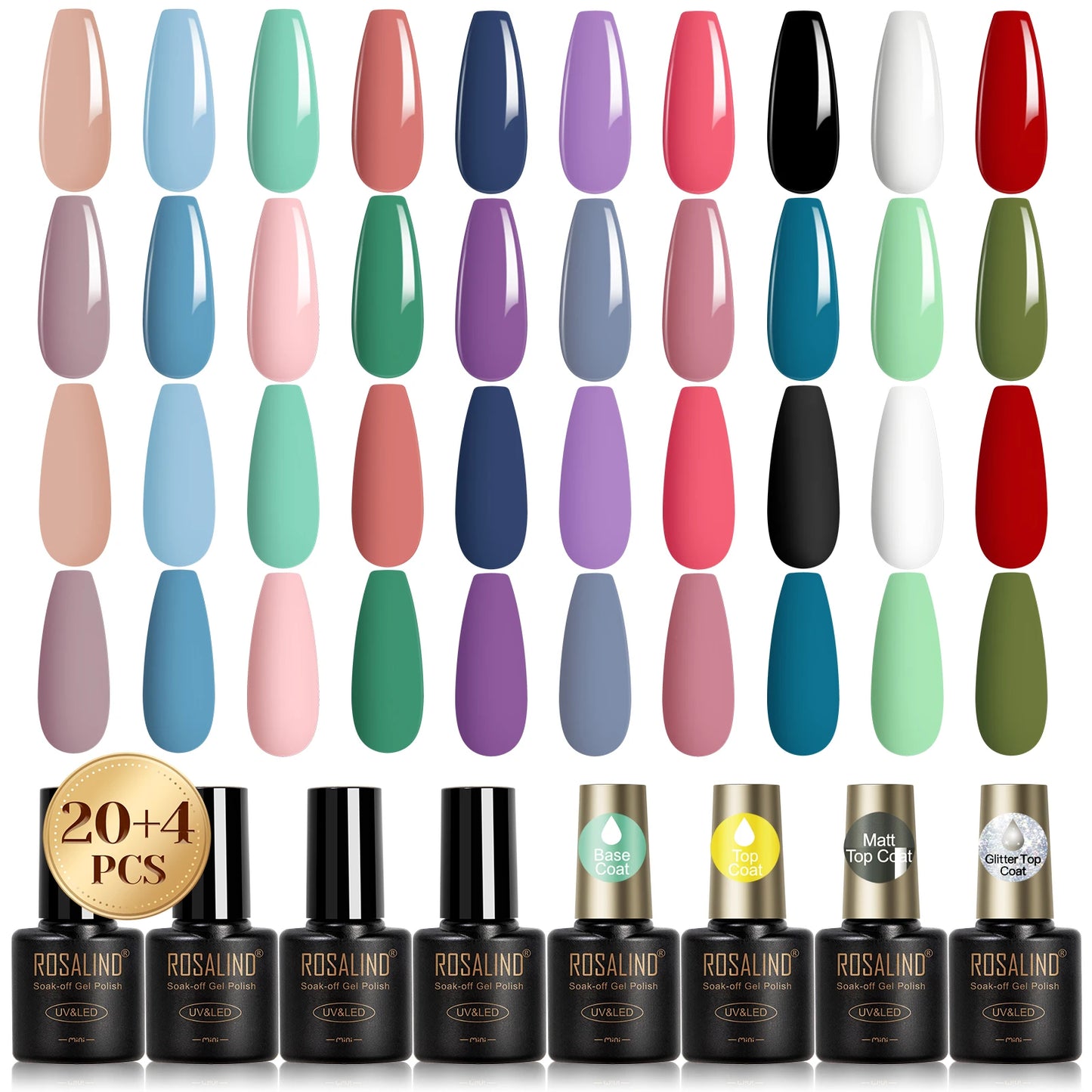 24PCS Gel Nail Polish Set with Base