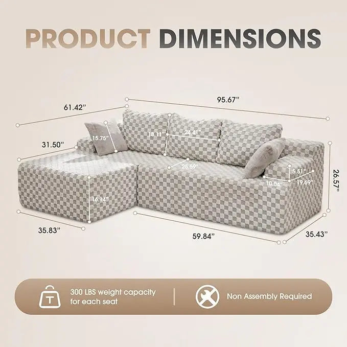Modular L-Shaped 3-Seat Sectional