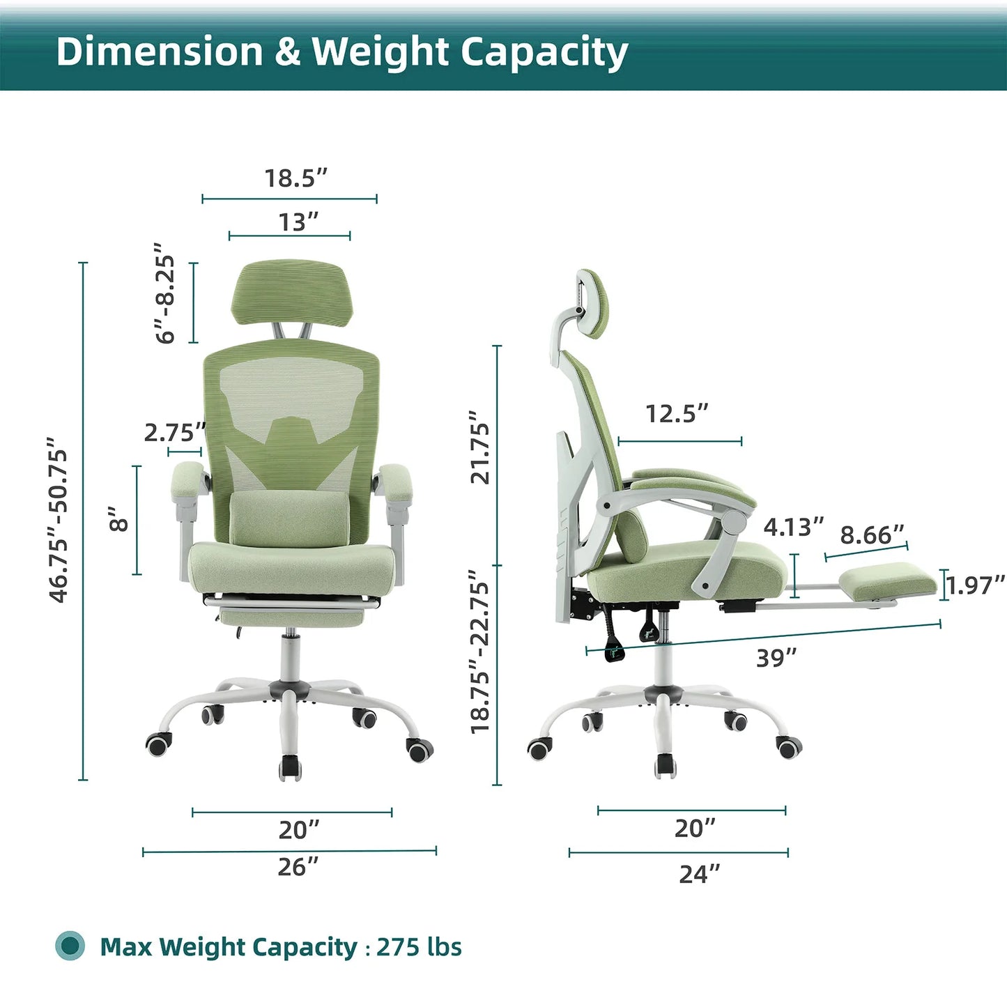 Reclining High Back Mesh Computer Chair