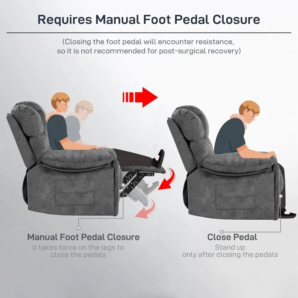 Gravity Recliners Foam Filling 2 Cup Holders & Side