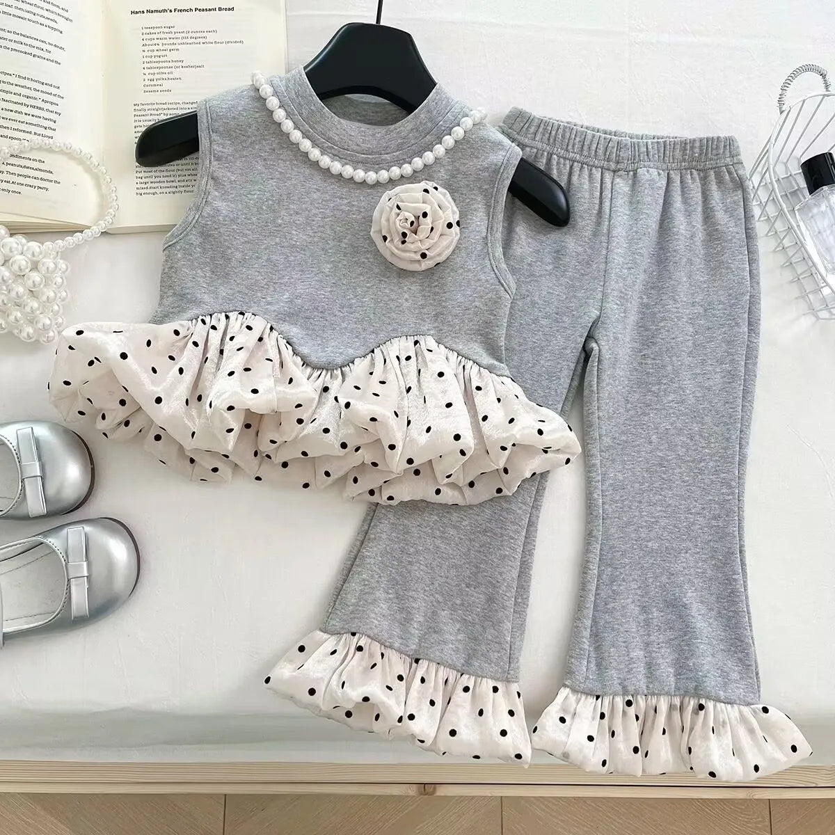 Children's Clothing Sets Sleeveless Vest Top + Flared Pants