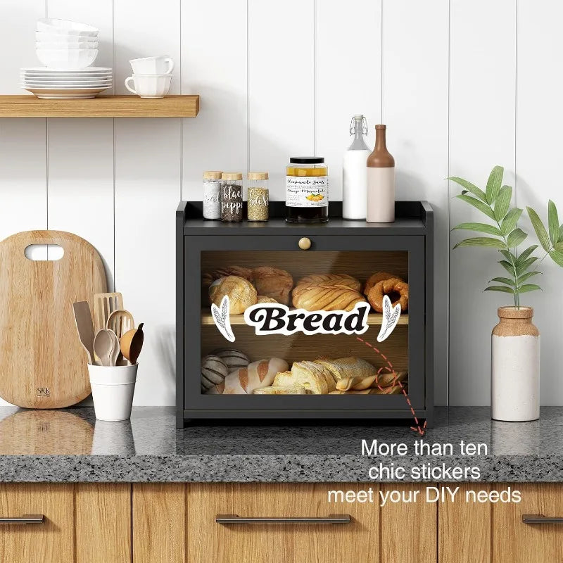 Wood Farmhouse Breadbox Organizer