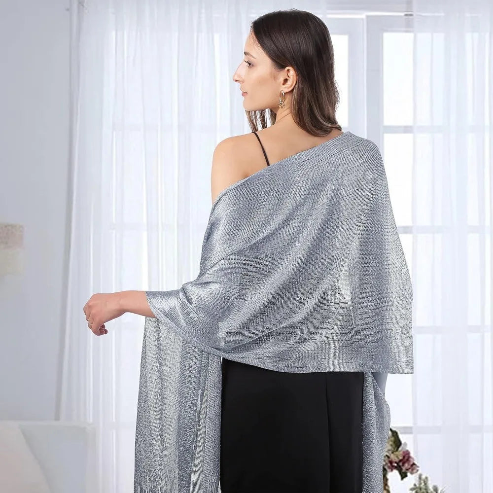 Ladies' shiny scarves and shawls