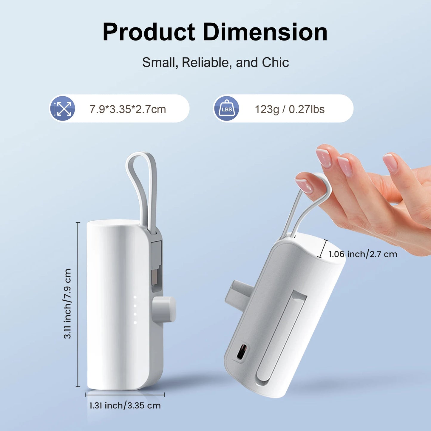 Mini Power Bank Portable 4500mAh For IPhone16/ 15/15 plus/15 pro/15 pro Max/Android