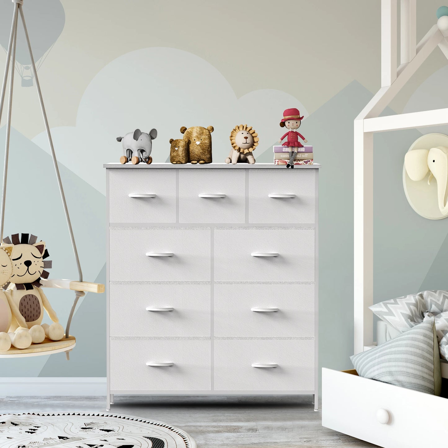 Dresser For Bedroom With 9 Fabric Storage