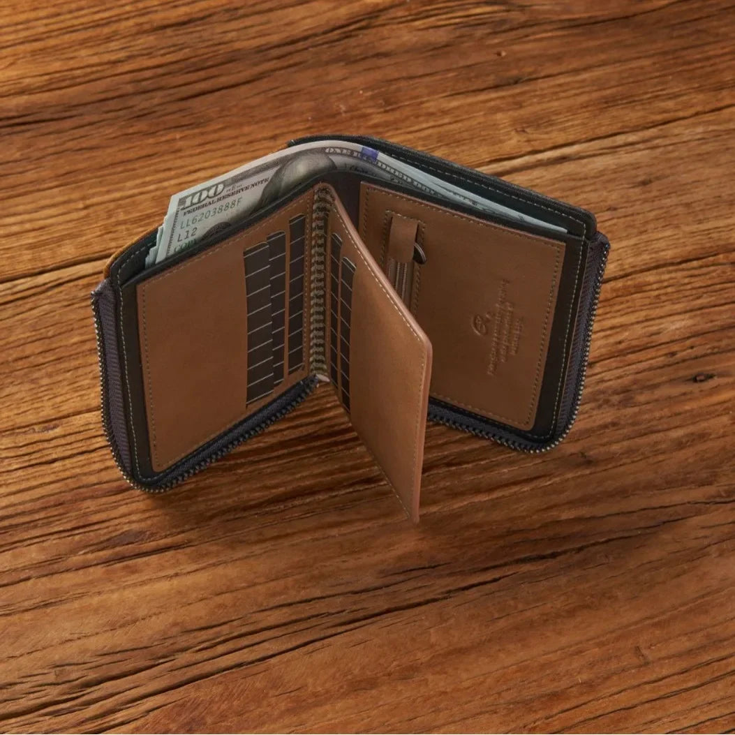 Multifunction Leather Zipper Durable Wallet