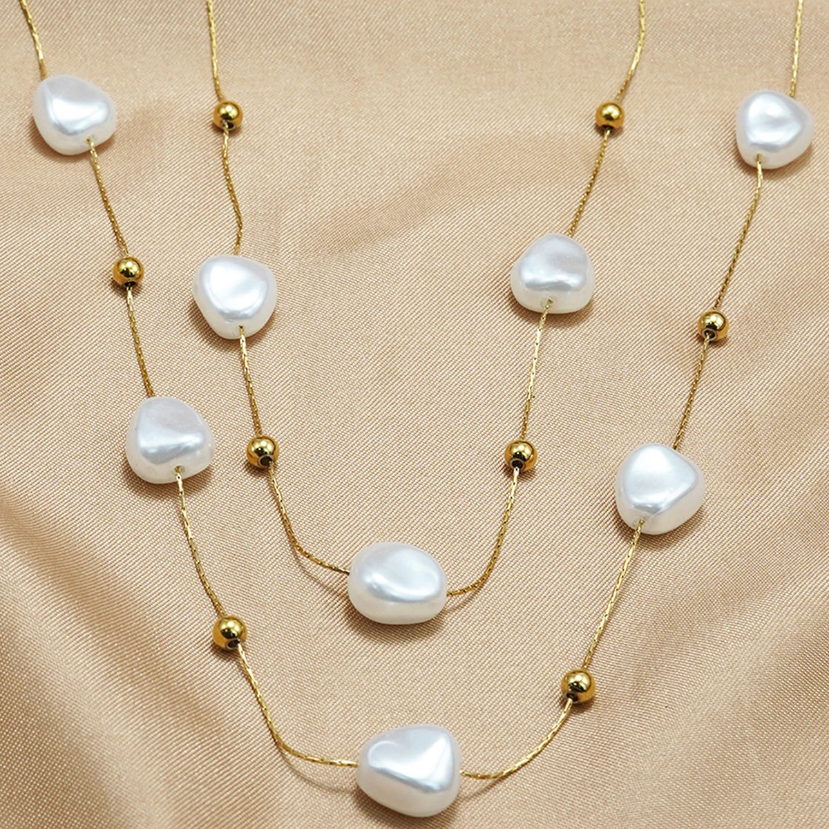 18K Gold-Plated Pearl Necklace