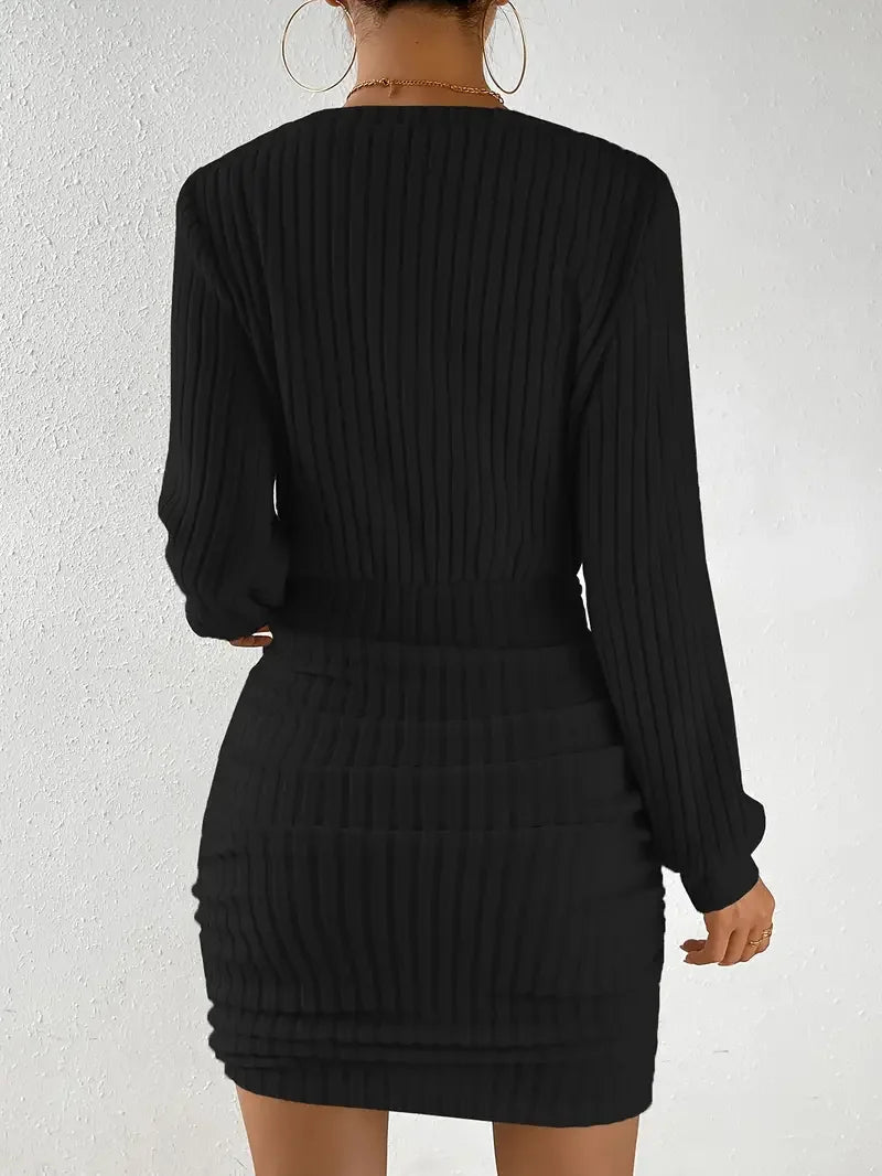 Women's Winter Knitted Sweater Mini Dress