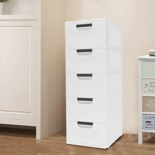 Plastic Drawers Dresser Storage Cabinet with 5 Drawers
