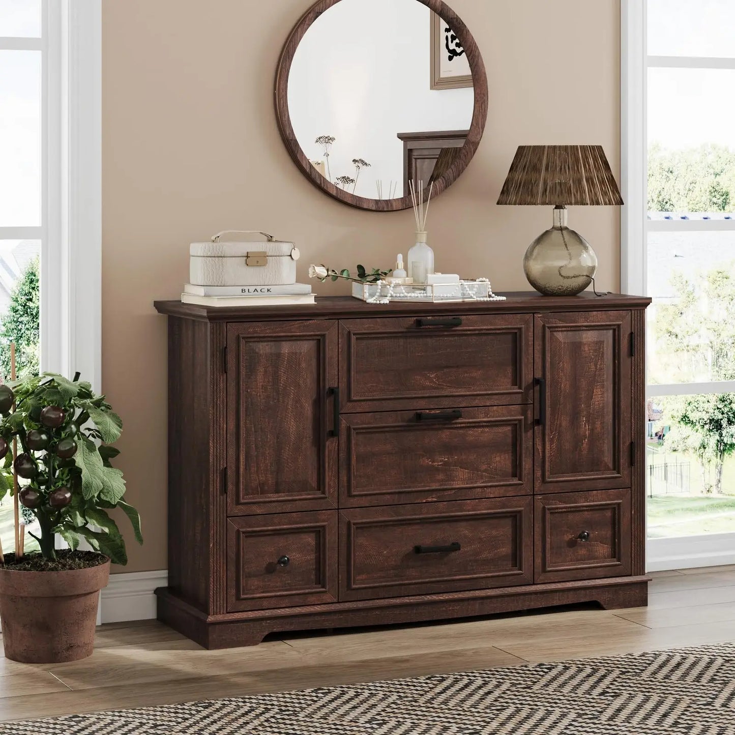 5 Dresser TV Stand Modern Organizer for Living Room or Bedroom